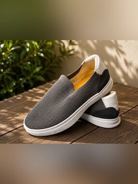 BOLI Knit CASCA Olive Green Slip On Canvas Shoes Memory Foam Sole W 10 M 8